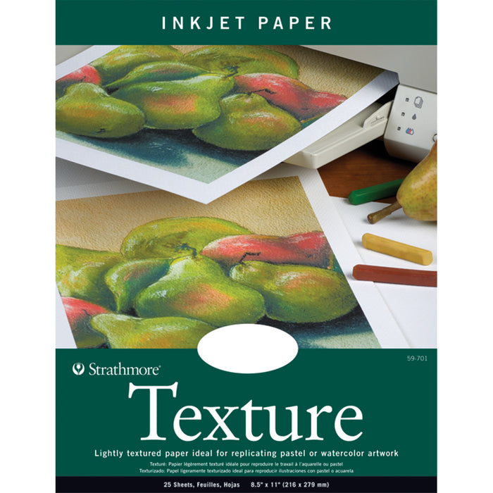 Texture Inkjet Paper, 8.5"x11", 25-sheet Pack (Strathmore)