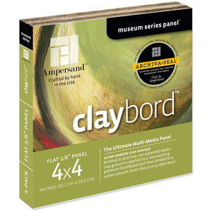 Claybord™ 1/8th Inch Flat Artist Panel, Various Sizes (Ampersand)