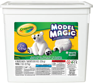 Crayola Model Magic Bulk Clay, White Air-Dry Clay, 2 lbs in Resealable Container (Crayola)