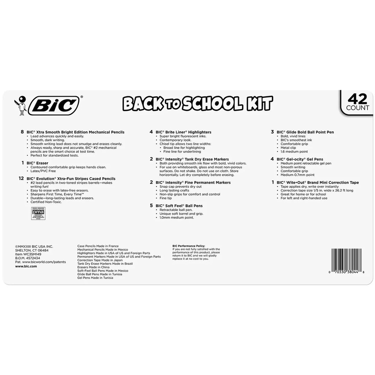 BIC® Ultimate Back to School Kit, 42 Count (BIC) Alabama Art Supply