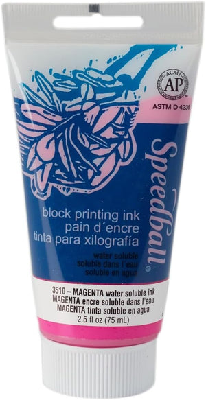 Magenta Block Printing Water-Soluble Ink, 2.5 oz (Speedball)