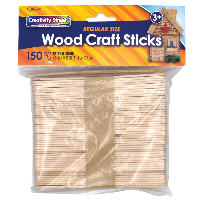 Creativity Street® Regular Craft Sticks 4-1/2"x3/8", 150 Pieces (Pacon)