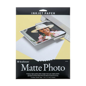 Matte Inkjet Paper, 8.5"x11", 15-sheet Pack (Strathmore)