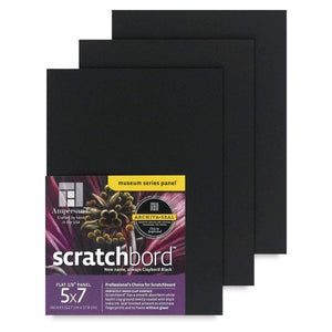 Scratchbord™ 1/8th Inch Flat Artist Panel, Black, Various Sizes (Ampersand)