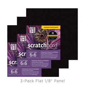 Scratchbord™ 1/8th Inch Flat Artist Panel, Black, Various Sizes (Ampersand)