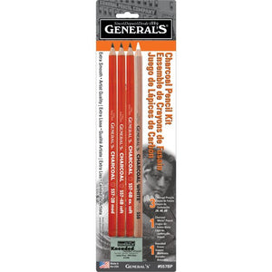 Charcoal Pencil Kit, Assorted Hardnesses (General Pencil)