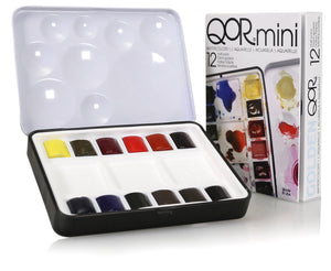 QoR® Watercolor Mini 12 Half Pan Set (Golden QoR Watercolors)