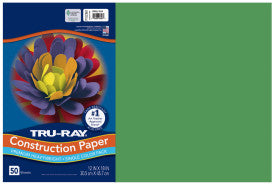 Tru-Ray® Construction Paper, Holiday Green, 50 Sht/Pk, 12"x18" (Pacon)