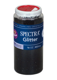 Spectra® Glitter Sparkling Crystals, Black, 1 lb. Jar (Pacon)