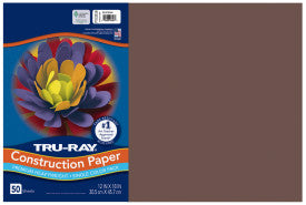 Tru-Ray® Construction Paper, Dark Brown, 50 Sht/Pk, Various Sizes  (Pacon)