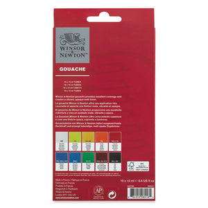 Winsor & Newton Gouache 10-Color Set, 12 ml Tubes (Winsor & Newton Gouache)