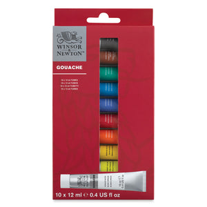 Winsor & Newton Gouache 10-Color Set, 12 ml Tubes (Winsor & Newton Gouache)
