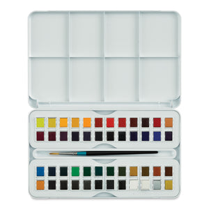 Studio Set of 48 Assorted Colors, Half Pan (Daler-Rowney Aquafine Watercolour)