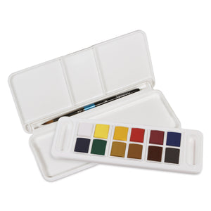 Travel Set of 12 Assorted Colors, Half Pan (Daler-Rowney Aquafine Watercolour)