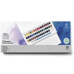 Cotman Watercolours Studio Set, 45 Half Pans  (Winsor & Newton)