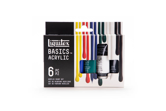 Basics Acrylic Primary Colors Set, 6x22ml (Liquitex Basics)