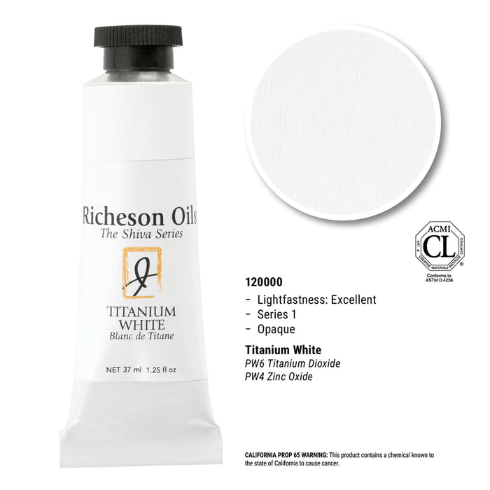 Richeson Oils Titanium White, 37 ml and 150 ml (Jack Richeson, The Shiva Series)