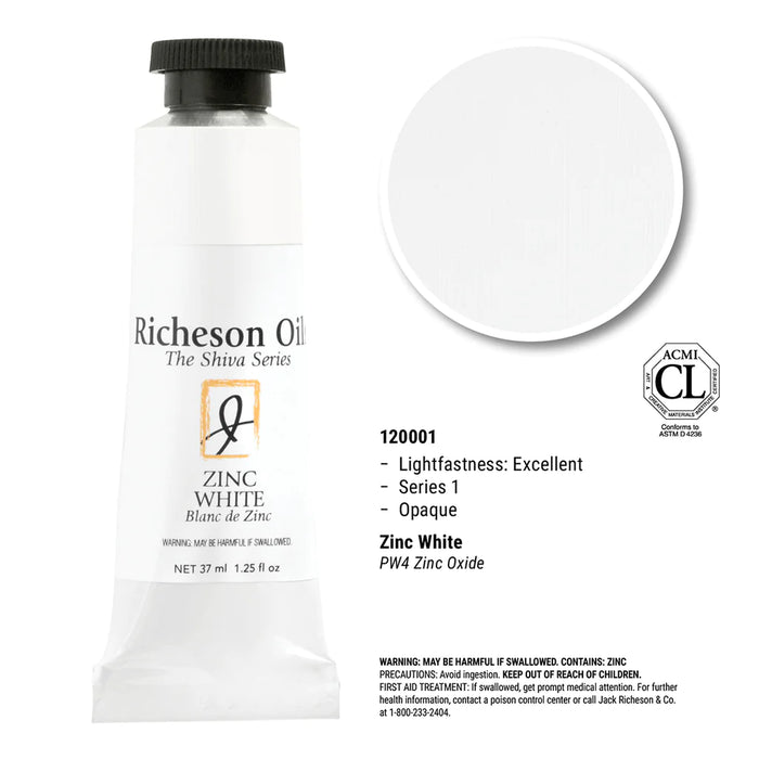 Richeson Oils Zinc White, 37 ml (Jack Richeson, The Shiva Series)