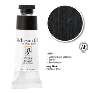 Richeson Oils Ivory Black, 37 ml (Jack Richeson, The Shiva Series)