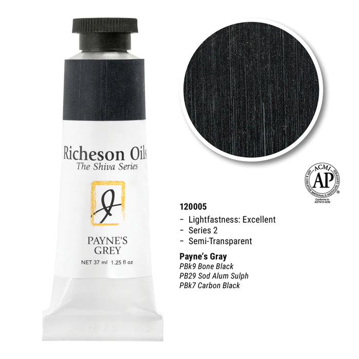 Richeson Oils Payne's Gray, 37 ml (Jack Richeson, The Shiva Series)