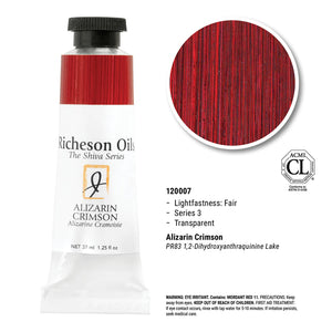 Richeson Oils Alizarin Crimson, 37 ml (Jack Richeson, The Shiva Series)