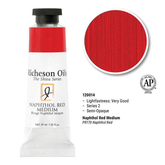 Richeson Oils Naphthol Red Medium, 37 ml (Jack Richeson, The Shiva Series)