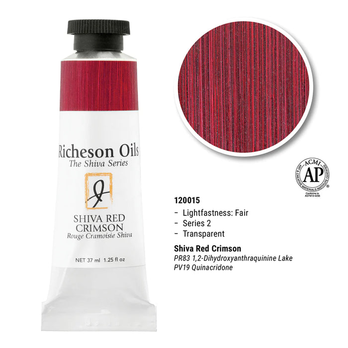 Richeson Oils Shiva Red Crimson, 37 ml (Jack Richeson, The Shiva Series)