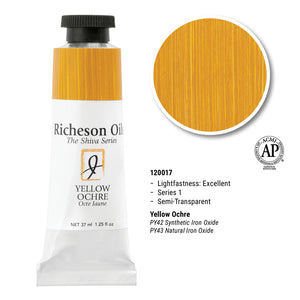 Richeson Oils Yellow Ochre, 37 ml (Jack Richeson, The Shiva Series)
