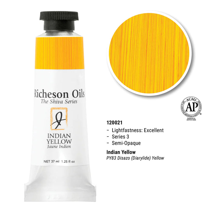 Richeson Oils Indian Yellow, 37 ml (Jack Richeson, The Shiva Series)