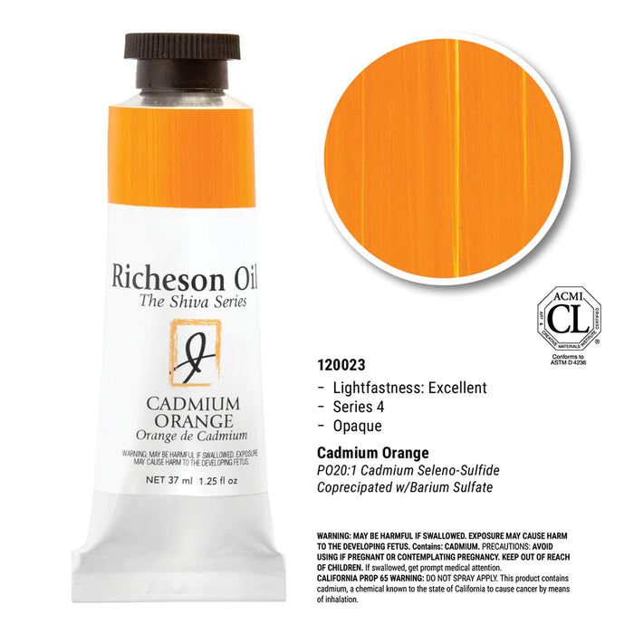 Richeson Oils Cadmium Orange, 37 ml (Jack Richeson, The Shiva Series)