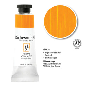 Richeson Oils Shiva Orange, 37 ml (Jack Richeson, The Shiva Series)