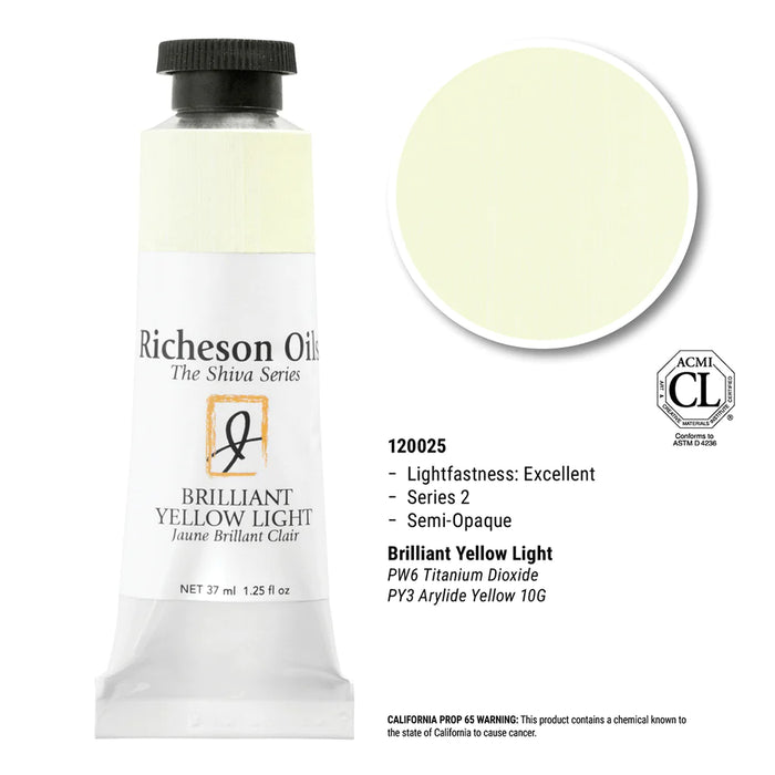 Richeson Oils Brilliant Yellow Light, 37 ml (Jack Richeson, The Shiva Series)