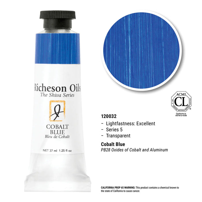 Richeson Oils Cobalt Blue, 37 ml (Jack Richeson, The Shiva Series)