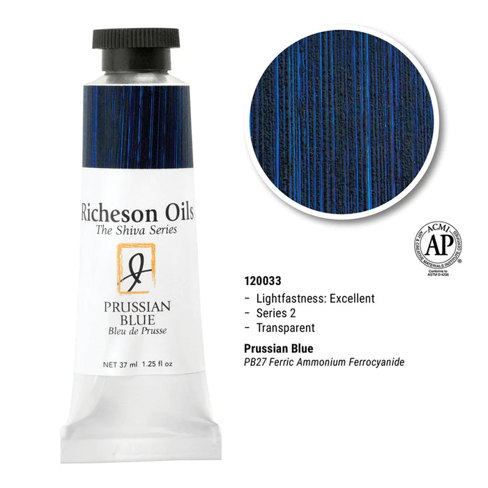 Richeson Oils Prussian Blue, 37 ml (Jack Richeson, The Shiva Series)