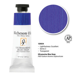 Richeson Oils Ultramarine Blue Deep, 37 ml (Jack Richeson, The Shiva Series)