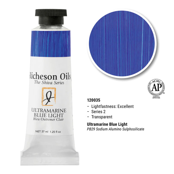 Richeson Oils Ultramarine Blue Light, 37 ml (Jack Richeson, The Shiva Series)