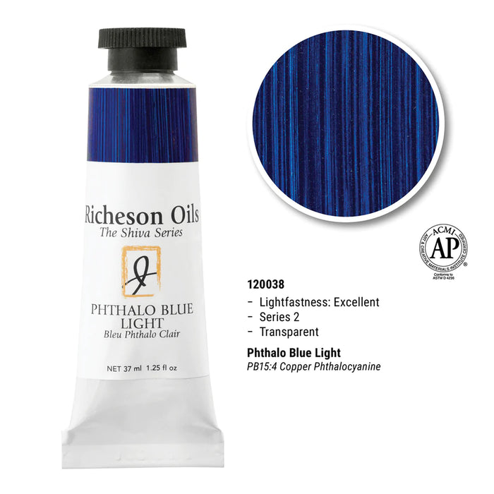 Richeson Oils Phthalo Blue Light, 37 ml (Jack Richeson, The Shiva Series)