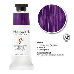 Richeson Oils Manganese Violet, 37 ml (Jack Richeson, The Shiva Series)