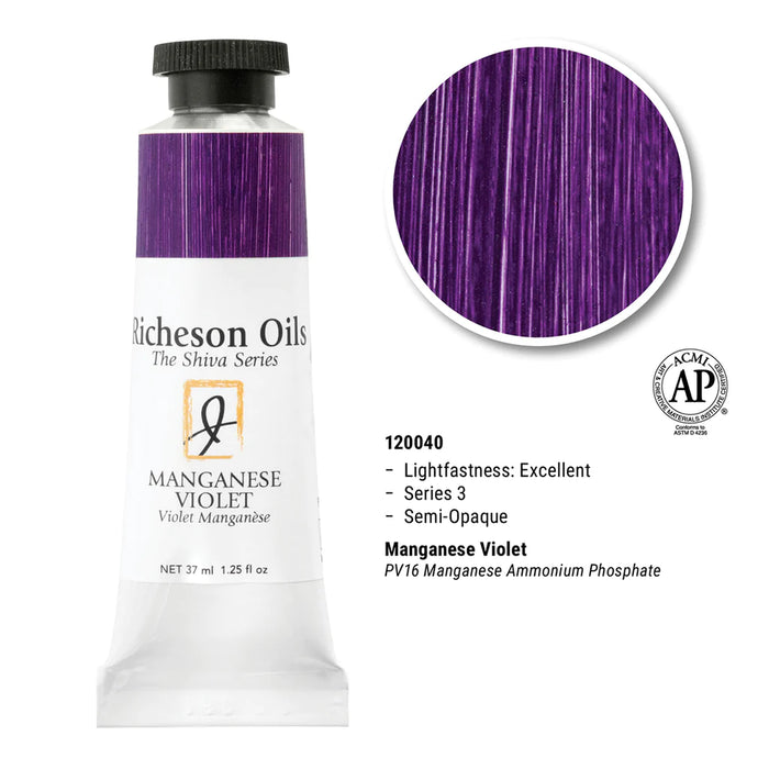 Richeson Oils Manganese Violet, 37 ml (Jack Richeson, The Shiva Series)