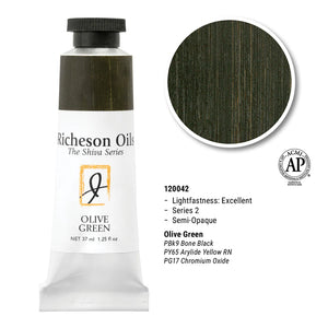 Richeson Oils Olive Green, 37 ml (Jack Richeson, The Shiva Series)