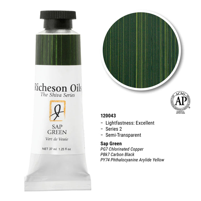 Richeson Oils Sap Green, 37 ml (Jack Richeson, The Shiva Series)