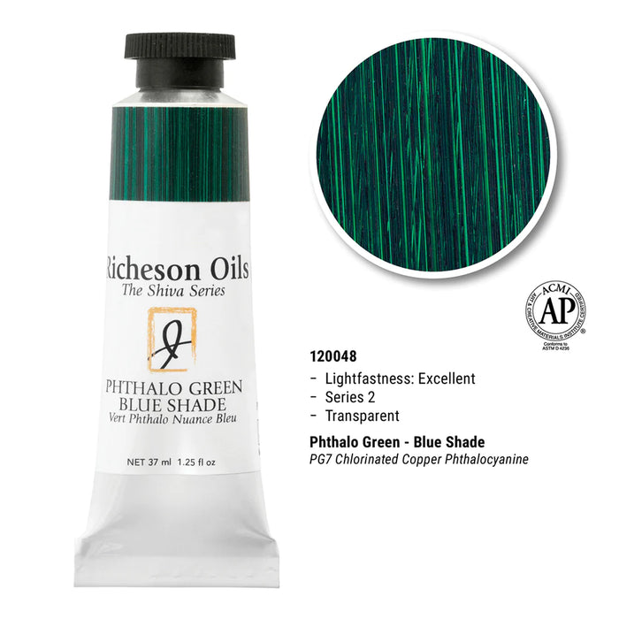 Richeson Oils Phthalo Green Blue Shade, 37 ml (Jack Richeson, The Shiva Series)