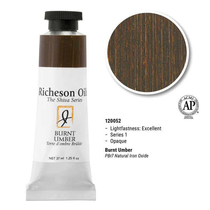 Richeson Oils Burnt Umber, 37 ml (Jack Richeson, The Shiva Series)