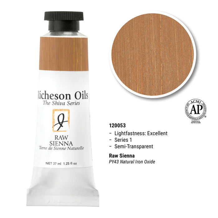 Richeson Oils Raw Sienna, 37 ml (Jack Richeson, The Shiva Series)