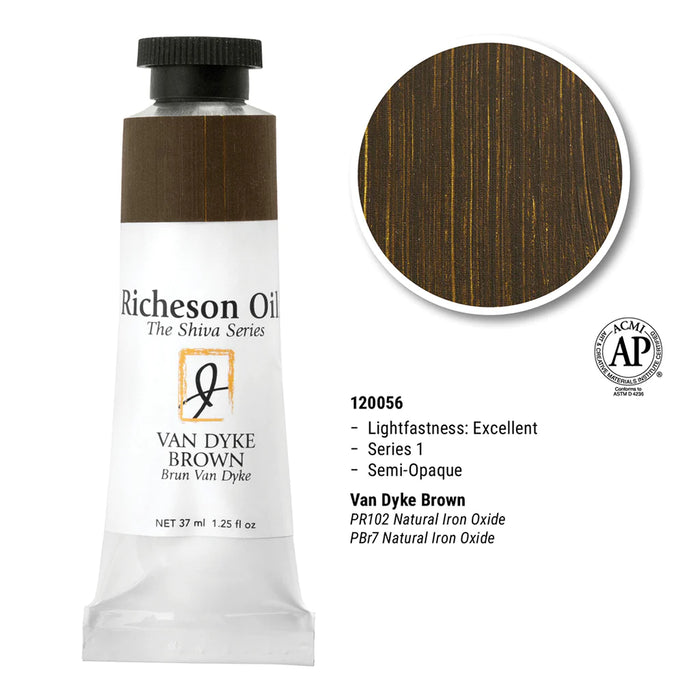 Richeson Oils Van Dyke Brown, 37 ml (Jack Richeson, The Shiva Series)