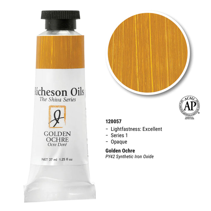 Richeson Oils Golden Ochre, 37 ml (Jack Richeson, The Shiva Series)