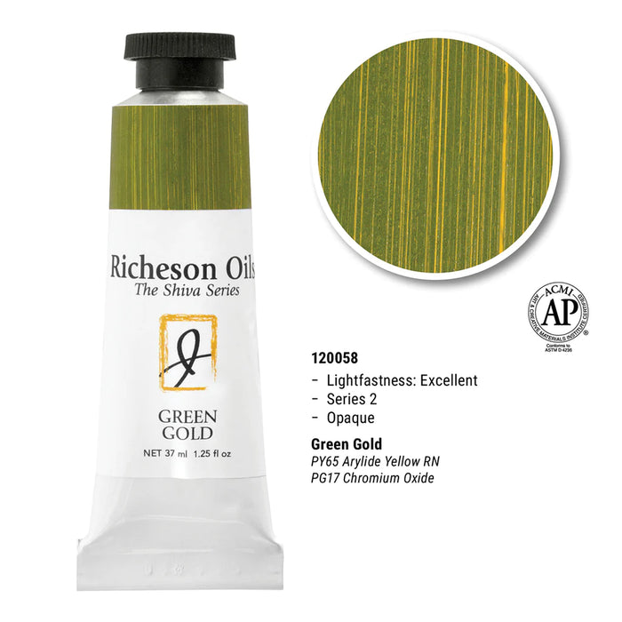 Richeson Oils Green Gold, 37 ml (Jack Richeson, The Shiva Series)