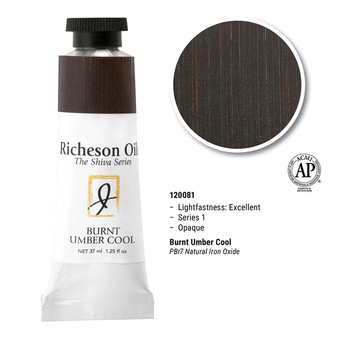 Richeson Oils Burnt Umber Cool, 37 ml (Jack Richeson, The Shiva Series)