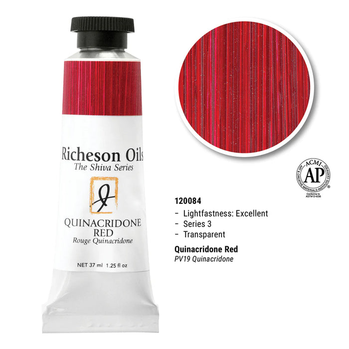 Richeson Oils Quinacridone Red, 37 ml (Jack Richeson, The Shiva Series)