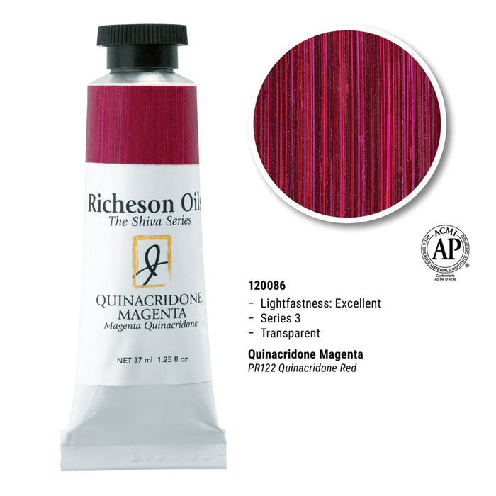 Richeson Oils Quinacridone Magenta, 37 ml (Jack Richeson, The Shiva Series)
